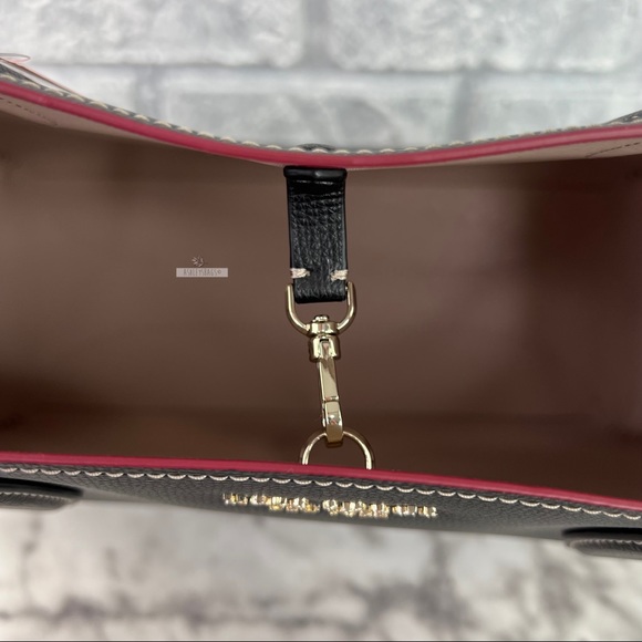 Kate Spade Large All Day Carryall Tote Shoulder Bag Black & Burgundy Wristlet - Picture 10 of 16